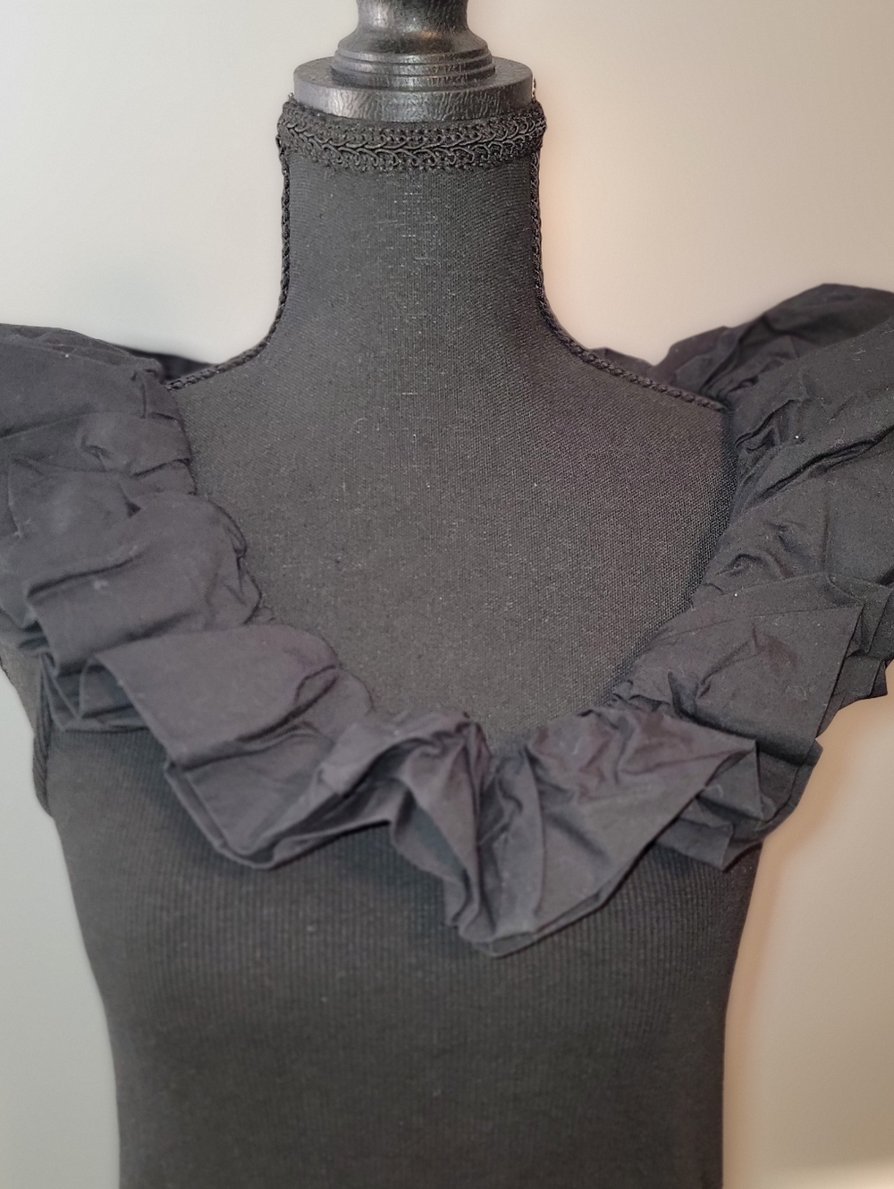 Anthropologie Maeve Black Ruffle Tank - Picture 7 of 15